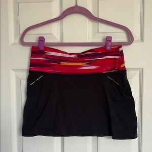 Athleta Black and Red Patterned Skirt